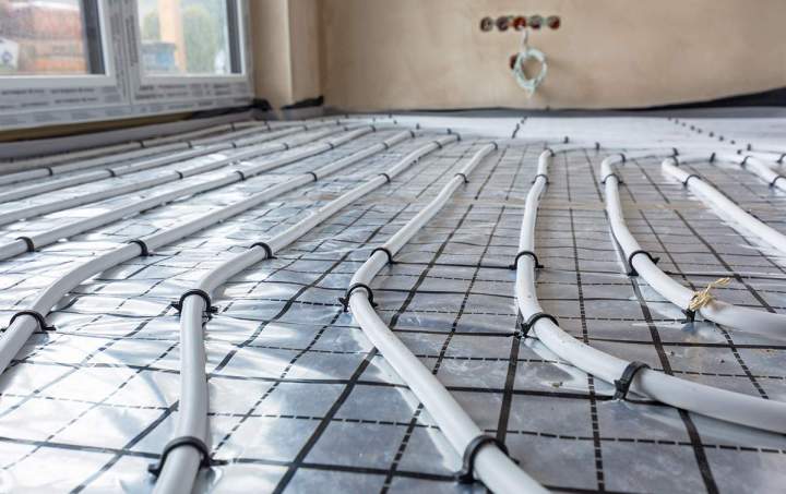 Plancher à l'eau